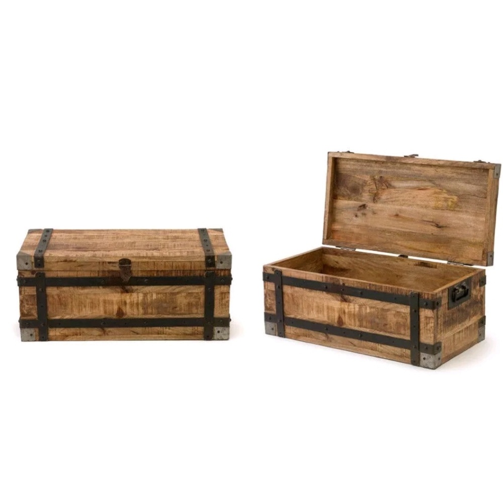 Handmade chest reclaimed wood and iron